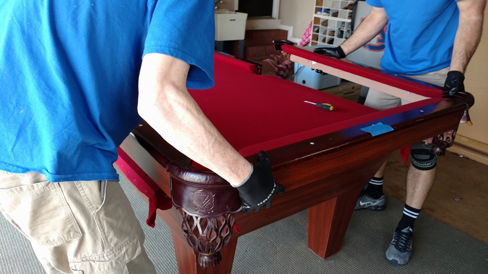 Pool table reassembled